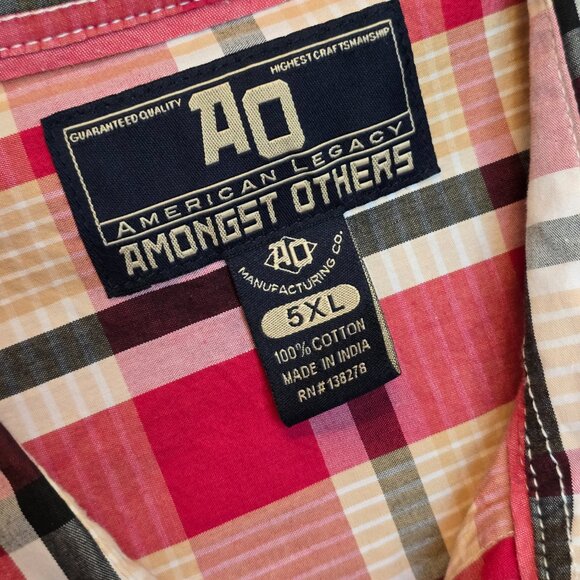 AMONGST OTHERS Pearl Snap Plaid Western Shirt sz 5XL - Picture 5 of 5